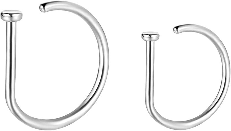 VOJO G23 Titanium 20G Nose Rings Hoops L Shaped Screw Nose Studs Diamond Small Piercing Jewelry for Women Men - Image 1